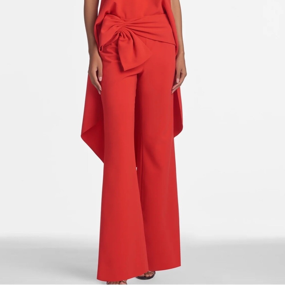 $395 NWT SACHIN & BABI Whitely Coral Bow Wide Leg Palazzo Pants Trousers SZ 12